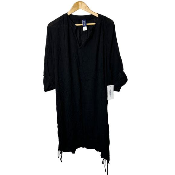 Swimsuits For All Women's 18/20 Black V-Neck Lightweight Cover Up  New - Picture 1 of 8